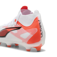 PUMA Ultra 5 Match+ High Gazon Naturel Artificiel Chaussures de Foot (MG) Blanc Noir Rouge