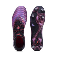 PUMA Future 8 Ultimate Crampons Vissés Chaussures de Foot (SG) Noir Mauve Rouge