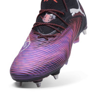 PUMA Future 8 Ultimate Crampons Vissés Chaussures de Foot (SG) Noir Mauve Rouge