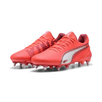 PUMA King Ultimate Crampons Vissés Chaussures de Foot (SG) Rouge Blanc