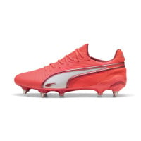 PUMA King Ultimate Crampons Vissés Chaussures de Foot (SG) Rouge Blanc