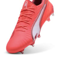 PUMA King Ultimate Crampons Vissés Chaussures de Foot (SG) Rouge Blanc