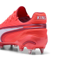 PUMA King Ultimate Crampons Vissés Chaussures de Foot (SG) Rouge Blanc