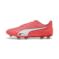 PUMA King Pro Gazon Naturel Gazon Artificiel Chaussures de Foot (MG) Rouge Blanc