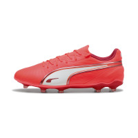 PUMA King Match Gazon Naturel Gazon Artificiel Chaussures de Foot (MG) Rouge Blanc