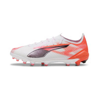 PUMA Ultra 5 Ultimate Gazon Artificiel Chaussures de Foot (AG) Blanc Noir Rouge