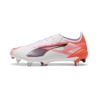 PUMA Ultra 5 Ultimate Crampons Vissés Chaussures de Foot (SG) Blanc Noir Rouge