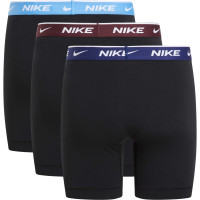 Nike Everyday Cotton Boxers Brief 3-Pack Noir Bleu Bordeaux Bleu Clair