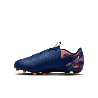 Nike Phantom GX II Haaland Academy Gazon Naturel Gazon Artificiel (MG) Enfants Bleu Foncé Orange Argenté