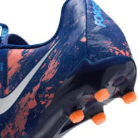 Nike Phantom GX II Haaland Academy Gazon Naturel Gazon Artificiel (MG) Enfants Bleu Foncé Orange Argenté