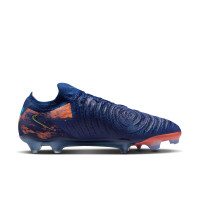 Nike Phantom GX II Haaland Elite Gazon Naturel Chaussures de Foot (FG) Bleu Foncé Orange Argenté