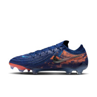 Nike Phantom GX II Haaland Elite Gazon Naturel Chaussures de Foot (FG) Bleu Foncé Orange Argenté