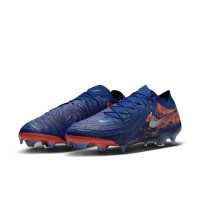 Nike Phantom GX II Haaland Elite Gazon Naturel Chaussures de Foot (FG) Bleu Foncé Orange Argenté