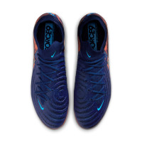 Nike Phantom GX II Haaland Elite Gazon Naturel Chaussures de Foot (FG) Bleu Foncé Orange Argenté