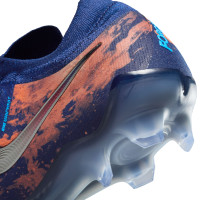 Nike Phantom GX II Haaland Elite Gazon Naturel Chaussures de Foot (FG) Bleu Foncé Orange Argenté