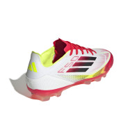 adidas F50 Pro Gras / Kunstgras Voetbalschoenen (MG) Wit Rood Zwart Geel