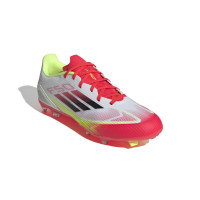 adidas F50 League Gras / Kunstgras Voetbalschoenen (MG) Wit Rood Zwart Geel