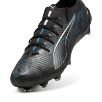 PUMA Ultra 5 Ultimate Gazon Naturel Chaussures de Foot (FG) Noir Argenté Bleu