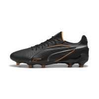 PUMA King Ultimate Gazon Naturel Gazon Artificiel Chaussures de Foot (MG) Noir Orange Argenté