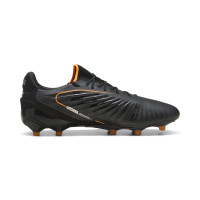 PUMA King Ultimate Gazon Naturel Gazon Artificiel Chaussures de Foot (MG) Noir Orange Argenté