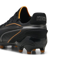 PUMA King Ultimate Gazon Naturel Gazon Artificiel Chaussures de Foot (MG) Noir Orange Argenté