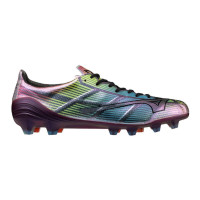 Chaussures de football Mizuno Alpha II Japan Grass (FG) noires argentées bleues