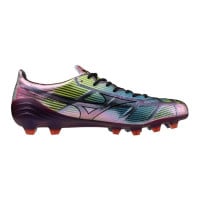 Chaussures de football Mizuno Alpha II Japan Grass (FG) noires argentées bleues