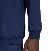 Pull à col rond adidas Entrada 22 bleu foncé et blanc