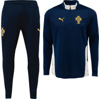 PUMA Portugal Survêtement 1/4-Zip 2025-2026 Bleu Foncé Blanc Cassé Jaune