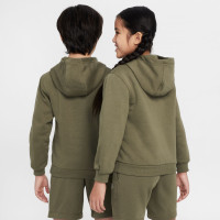 Nike Sportswear Club Fleece Hoodie Kids Olijfgroen Wit