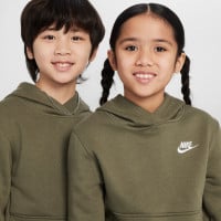 Nike Sportswear Club Fleece Hoodie Trainingspak Kids Olijfgroen Wit