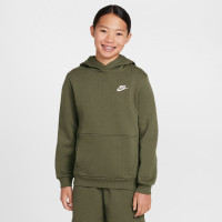 Nike Sportswear Club Fleece Hoodie Kids Olijfgroen Wit