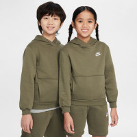 Nike Sportswear Club Fleece Hoodie Trainingspak Kids Olijfgroen Wit