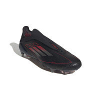 Chaussures de football en gazon sans lacets adidas F50 Elite (FG) noir rouge argenté