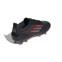 Chaussures de football adidas F50 Pro Gras (FG) noir rouge argenté