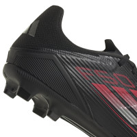 Chaussures de football adidas F50 League sur gazon et gazon artificiel (MG) noir rouge argent